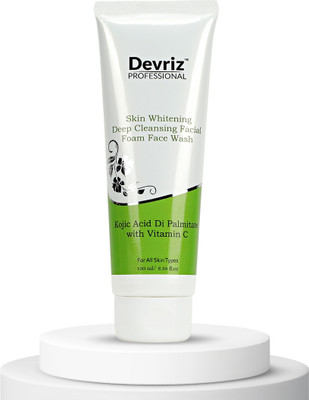 DEVRIZ PROFESSIONAL Skin Whitening Deep Clean Foam  With Kojic Acid & Vitamin C Face Wash(100 ml)