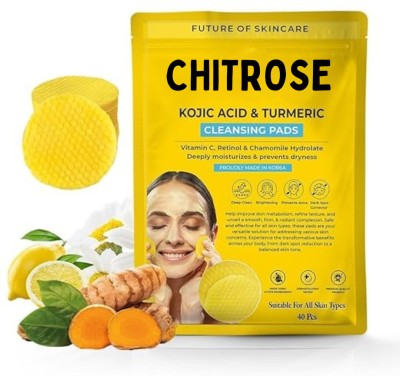 CHITROSE Turmeric Cleansing Pads for Fights Acne & Pimple, Brighten Skin, All Skin Types Face Wash(100 g)