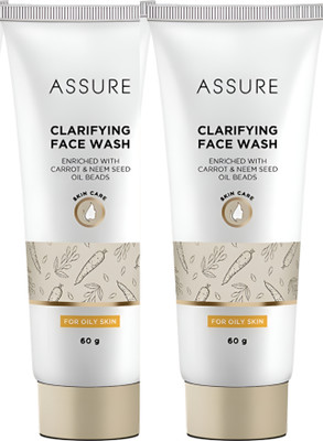 ASSURE CLARIFYING FACE WASH ENRICHED WITH CARROT & NEEM SEED OIL BEADS (60G EACH) (PACK OF 2) Face Wash(120 g)