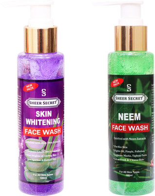 Sheer Secret Skin Whitening  100ml and Neem  100ml Face Wash(200 ml)