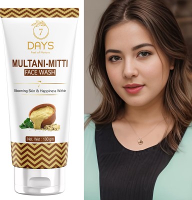 7 Days Multani Mitti Face wash for Ensures oil free Radint Face Wash(100 ml)