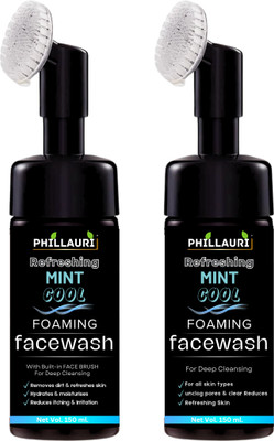 Phillauri Refreshing Mint Cool Foaming , With Built-in FACE BRUSH For Deep Cleansing, Infused With Natural Actives and Menthol, Removes Dirt, Refreshes Skin Face Wash(300 ml)