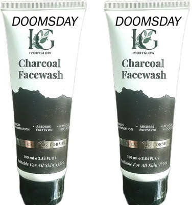 DOOMSDAY IG CHARCOAL FACEWASH FOR REMOVE DARK SPOTS AND CLENSING SKIN (100ML X 2) PACK OF 2 Face Wash(200 ml)