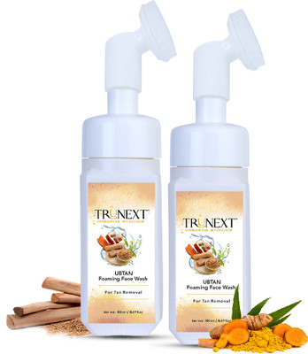 TRUNEXT UBTAN FOAMING FACE WASH WITH A BUILD IN FACE BRUSH FOR TAN REMOVAL -UBTAN FACE WASH, Pack of 2 Face Wash(300 ml)