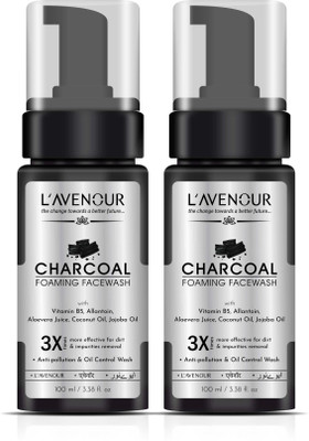 L'avenour Charcoal Foaming Facewash for Oil & Pollution Control with Instant Glow, Unisex Face Wash(200 ml)