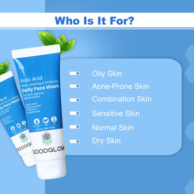 GOODGLOW Daily  | Glutathione | Kojic Acid | Niacinamide | Dermatologically Tested | Paraben Free | SLS Free | Deep cleaning & whitening | 70ml Face Wash(70 ml)