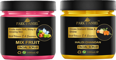 PARK DANIEL Mix Fruit & Haldi Chandan Extract Face Cleanser Hydrate Skin Pack of 2 of 100 ML Face Wash(200 ml)
