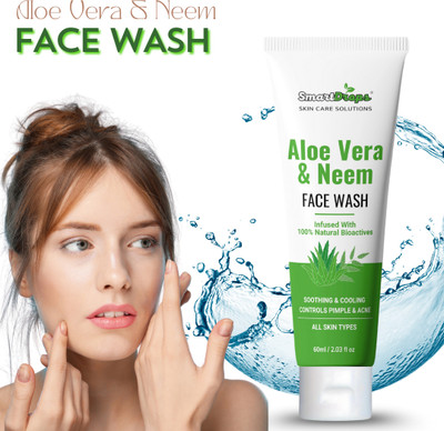 smartdrops Neem Aloevera to Control Pimples & Acne|Refresh Skin Deep Cleansing Use For Men and Women Face Wash(60 ml)