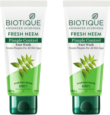 BIOTIQUE Neem fresh Neem 100Ml  (Pack 0f 2) Face Wash(200 ml)
