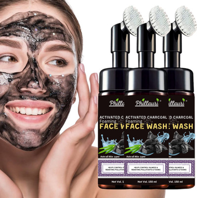 Phillauri Charcoal Cleanse Purify pores and rejuvenate skin with activated charcoal infusion Face Wash(450 ml)