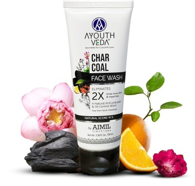 Ayouthveda Activated Charcoal  | Anti-Pollution, Deep Pore Cleaning & Oil Control Face Wash(100 ml)