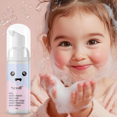 Newsio Kids Multivitamin Foaming | Gentle & Tear-Free Cleanser| Enriched with Multivitamins | Soft & Nourishing Formula Safe & Natural Skincare Face Wash(60 ml)