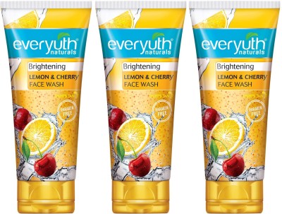 Everyuth Naturals Brightening Lemon & Cherry 50g pack 3 Face Wash(150 g)