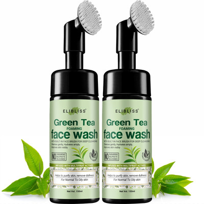 ELIBLISS Green Tea Face wash for Men & Women, Reduce Acne, Glowing Skin Foaming Men & Women All Skin Types Face Wash(300 ml)