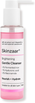 Skinzaar Brightening Gentle Cleanser – Oat Extract, Fermented Rice, Niacinamide & Hyaluronic Acid | Hydrating Daily Cleanser – No Harmful Chemicals Face Wash(100 ml)