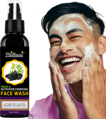 Phillauri Activated Charcoal Facewash for Acne and Pimples | All Skin Types | Helps to Reduce Blackheads, Dark Spots Face Wash(100 ml)