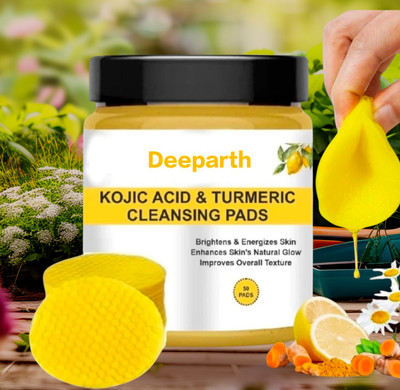 Deeparth Turmeric And Kojic Acid Pads For Face Cleansing Face Wash(50 g)