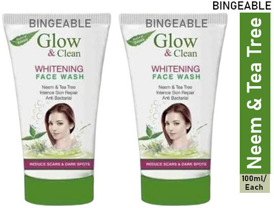 Crynn Glow & Clean  (Neem & Tea Tree) - Set of 2 (100ml Bottles) Face Wash(200 ml)