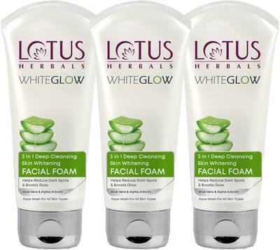 LOTUS HERBALS 3 In 1 Deep Cleansing Skin Whitening Facial Foam BigPack Face Wash(600 g)