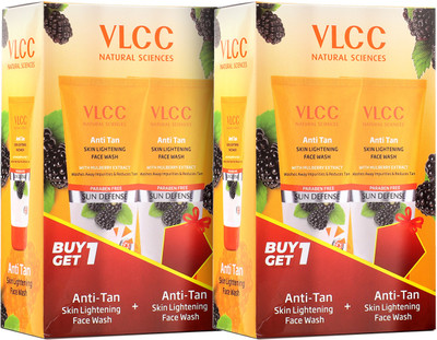 VLCC Anti Tan Skin Lightening  Buy One Get One (Pack of 2) Face Wash(600 ml)