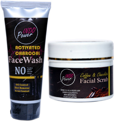 INDOPOWER ZhH 185-ACTIVATED CHARCOAL FACEWASH 100g. + COFFEE & CHOCOLATE FACIAL SCRUB 100g.(2 Items in the set) INDOPOWER ZhH 185-ACTIVATED CHARCOAL FACEWASH 100g. + COFFEE & CHOCOLATE FACIAL SCRUB 100g.(2 Items in the set)