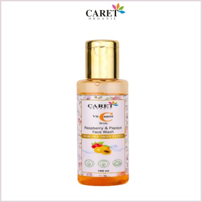 Caret Organic Papaya & Raspberry With Vitamin C Facewash For Refreshing - Cruelty Free Face Wash(100 ml)
