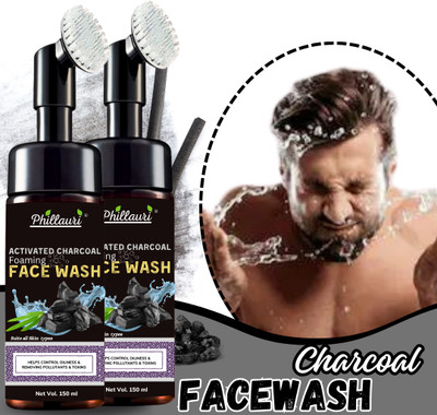Phillauri Activated Charcoal Purify Deep Cleansing with Brush Cleansing Face Wash(300 ml)