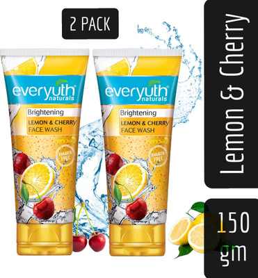 Everyuth Naturals Face Brightening Lemon & Cherry  -150gm Pack Of 2 Face Wash(300 g)