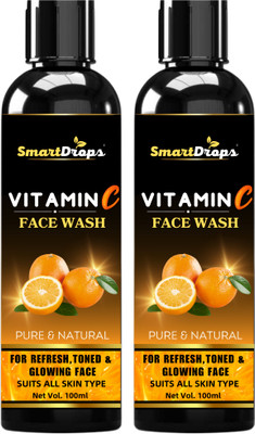 smartdrops Vitamin C  For Hydrates||Antioxidant protection||(pack of 2) Face Wash(200 ml)