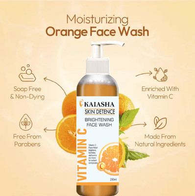 KAIASHA Orange Facewash Mild Foaming Rejuvenating Refreshing Hydrating  Face Wash(200 ml)