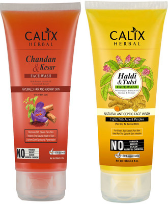 calix Herbal Organic Chandan Kesar face wash +Haldi tulsi Face wash Face Wash(200 ml)