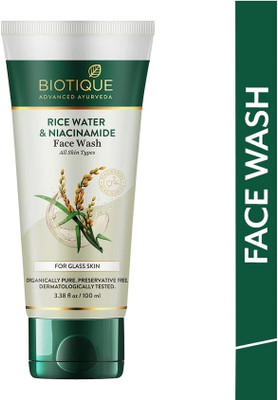 BIOTIQUE Rice Water & Niacinamide Gel FaceWash|Removes Excess Oils & Reduce Blemishes Face Wash(100 ml)