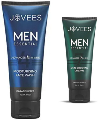 JOVEES Men Moisturising  4in1 Men Essential Skin Boosting Face Cream 7in1 Face Wash(120 ml)