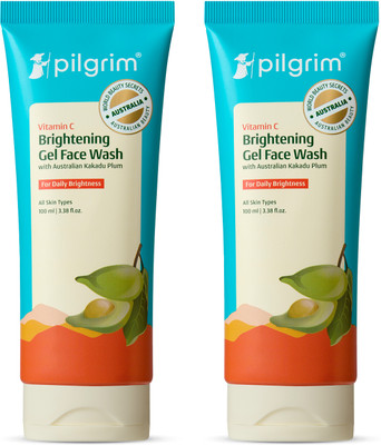 Pilgrim Vitamin C Gel with Kakadu & Lime Pearl|Brightening Skin|Pack of 2 Face Wash(200 ml)
