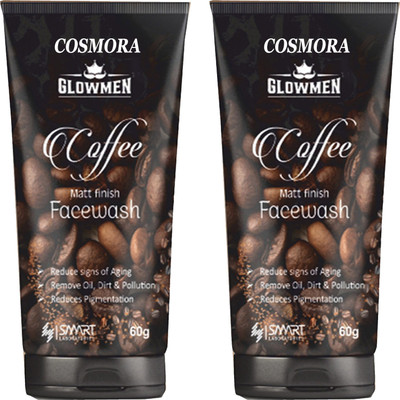 COSMORA GLOWMEN COFFEE FACEWASH FOR BRIGHTNING & GLOWING SKIN PACK OF - 2 Face Wash(120 g)