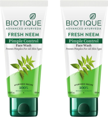 BIOTIQUE Fresh Neem Pimple Control  100 ML (Pack Of 2) Face Wash(200 ml)