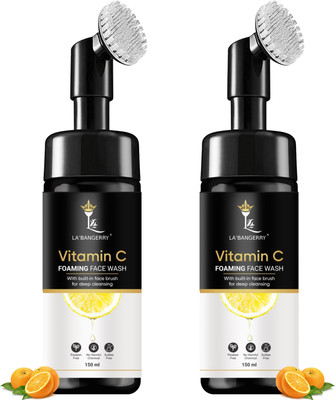 La'bangerry  Vitamin C Foaming with Built-In Brush for Deep Cleansing For All Skin Type- No Parabens, Sulfate & Silicones Face Wash(300 ml)