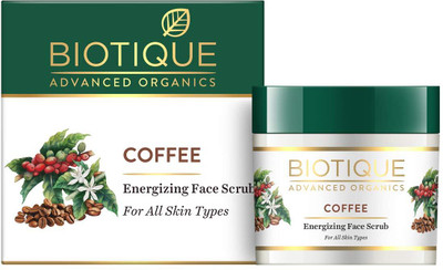 Biotique Advanced Organics Coffee Energizing Face Scrub Deep Exfoliation Removes De Tan Paraben SLS Free Scrub(50 g)