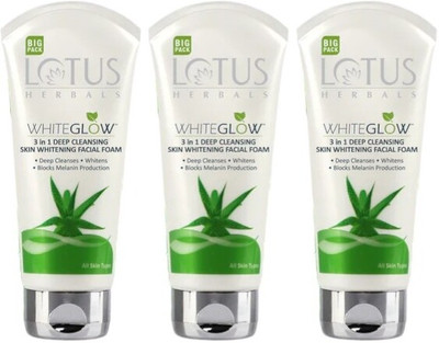 LOTUS HERBALS WhiteGlow 3 In 1 Deep Cleansing Skin Brightening Facial Foam Face Wash(600 g)