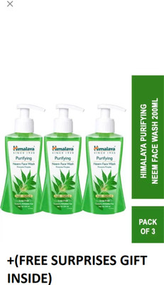 HIMALAYA PURIFYING NEEM TUR0MERIC FACE WASH 200ML PACK-3+FREE GIFT INSIDE Face Wash(600 ml)
