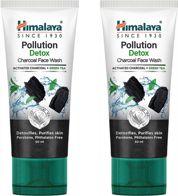 HIMALAYA Pollution Detox Charcoal  50ml, Pack of 2 Face Wash(100 g)