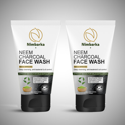 NIMBARKA Neem Charcoal Facewash Deep cleansing, Anti-bacterial & Oil control 100ML Pack of 2 Face Wash(200 ml)