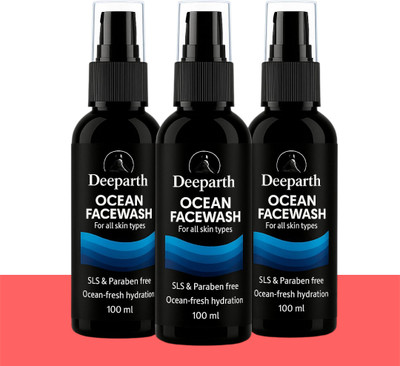Deeparth Ocean for Men (Pack-3, 100ml Each) – Fights Pimples, Removes Dirt, Fresh Glow /3Pic Face Wash(300 ml)