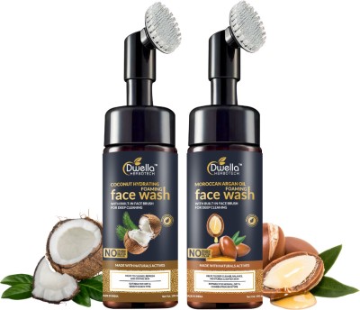 DWELLA HERBOTECH coconut face wash & Moroccan Argan oil face wash for oily & dry skin-150ml+150ml Face Wash(300 ml)