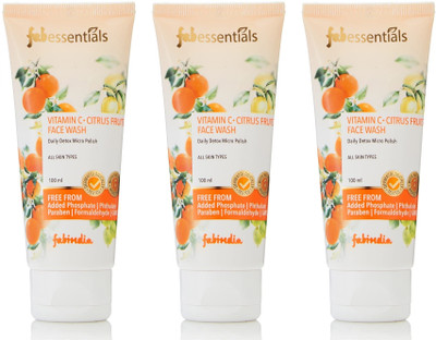 fabessentials Vitamin C Citrus Fruits  - 100 ml x Pack of 3 Face Wash(300 ml)