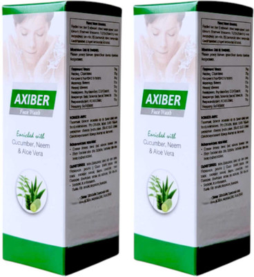 clowzac AXIBER FACEWASH CUCUMBER FOR HEALTHY & FRESHING SKIN PACK OF 60g x 2 Face Wash(120 g)