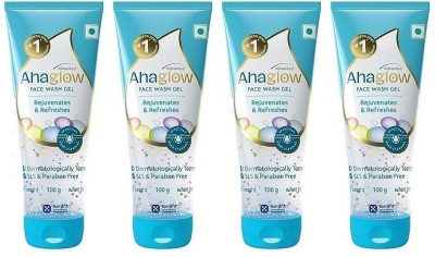 ahaglow Advanced  Gel ,100 g x Pack of 4 Face Wash(400 g)