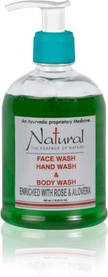 NATURAL Hand, Face, Body Wash with Aloevera Face Wash(480 ml)