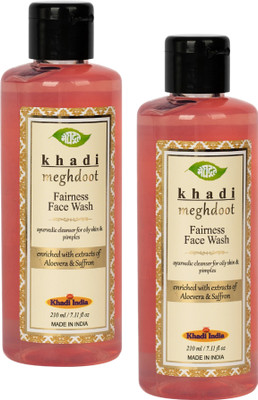 MEGHDOOT Khadi Fairness  For Ayurvedic Cleanser for Oily Skin & Pimples with 210ML Face Wash(420 ml)