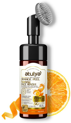 Atulya Orange Peel Foaming Face wash With In-Built Soft Face Brush Face Wash(150 ml)